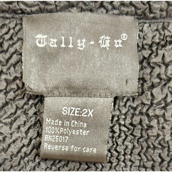 Tally Ho Jacket Women Plus 2X Button Up Dark Olive Textured Embossed Lightweight - Picture 2 of 10